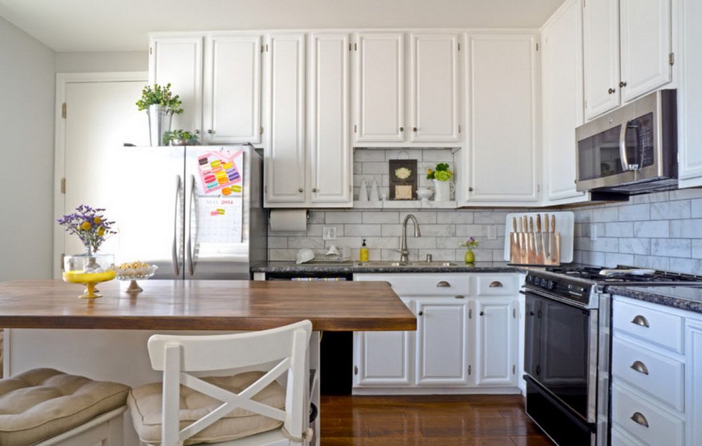 Дизайн кухни - фото с холодильником