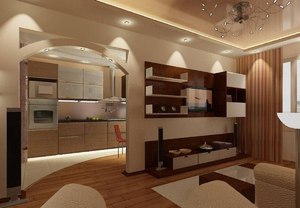 Дизайн арок между кухней и гостиной