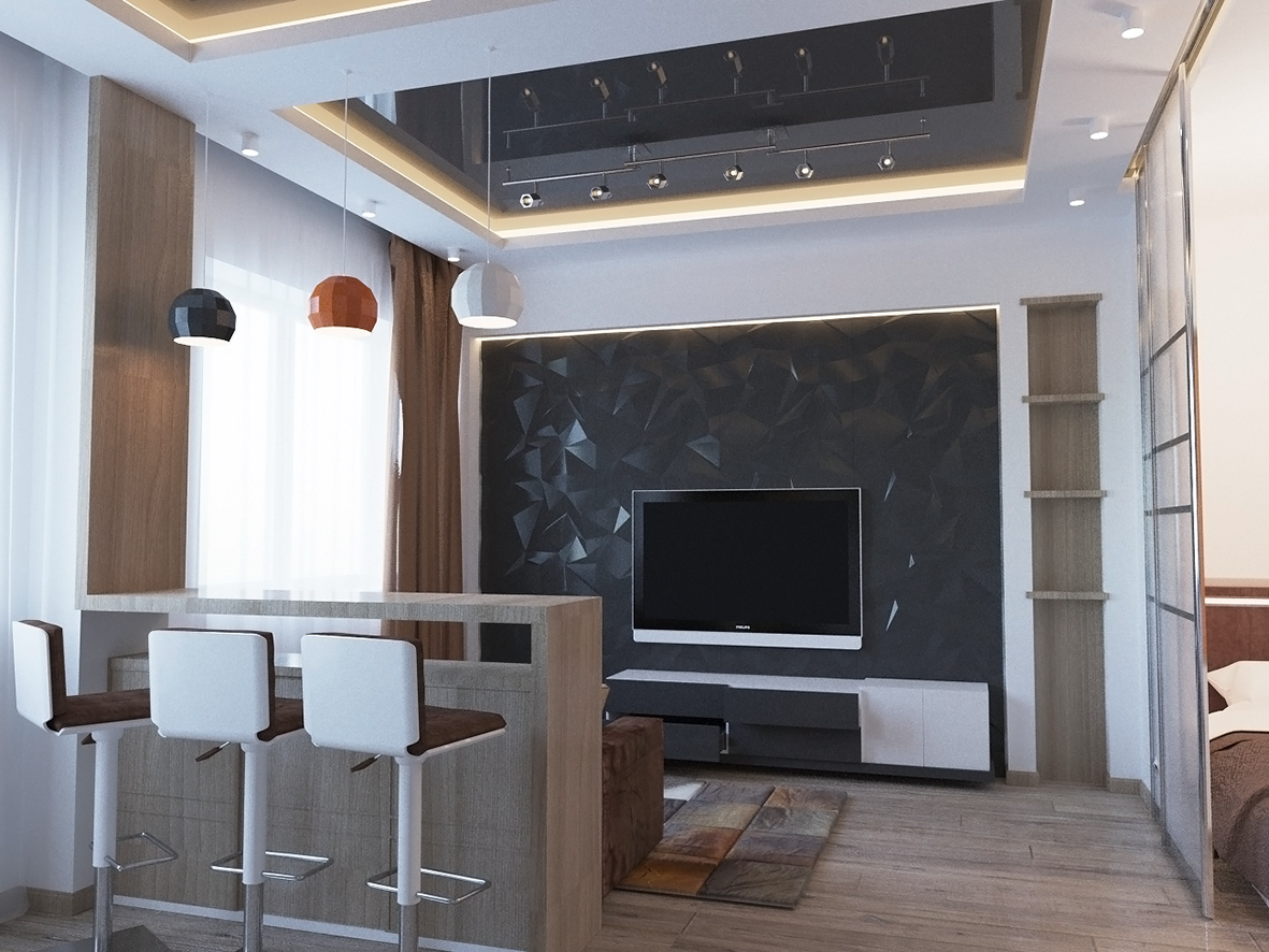 Дизайн интерьера однокомнатной квартиры в Ростове-на-Дону
