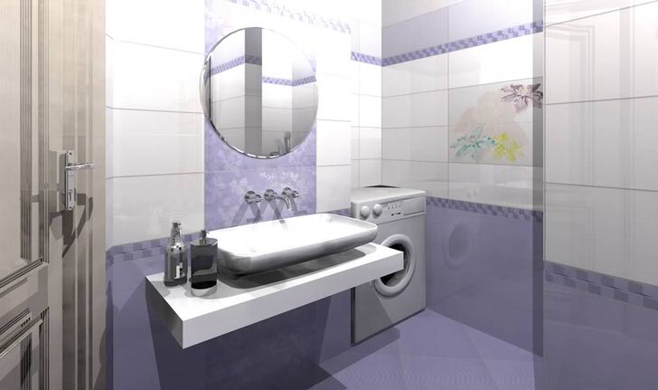 Интерьер и дизайн кафеля в ванной (82 фото)