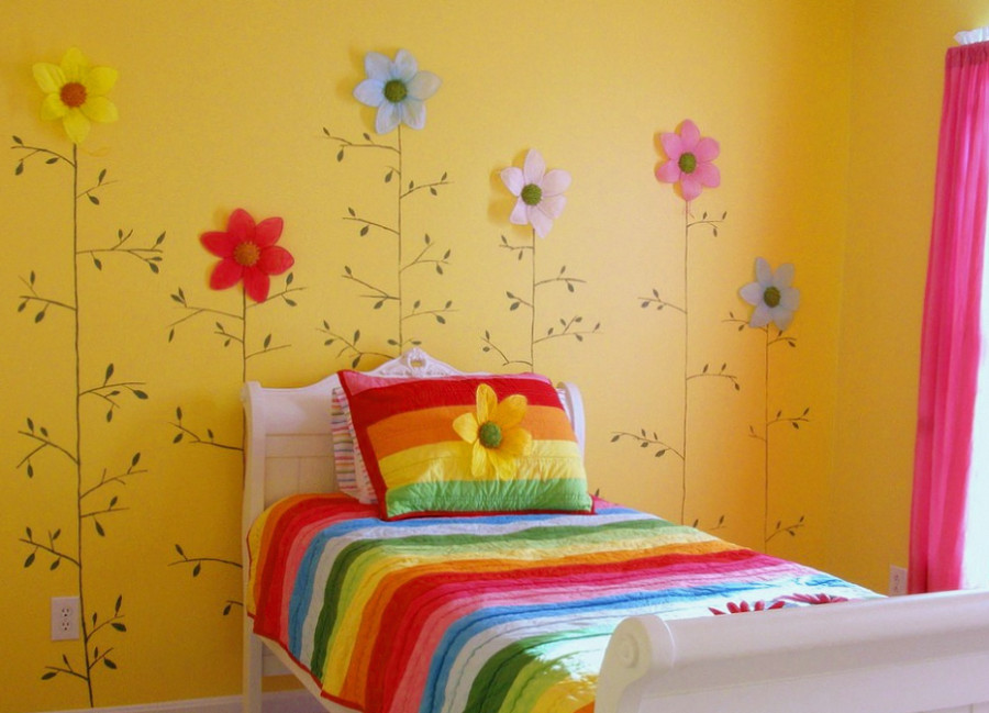 Фото фрагмента дизайна детской комнаты для девочки