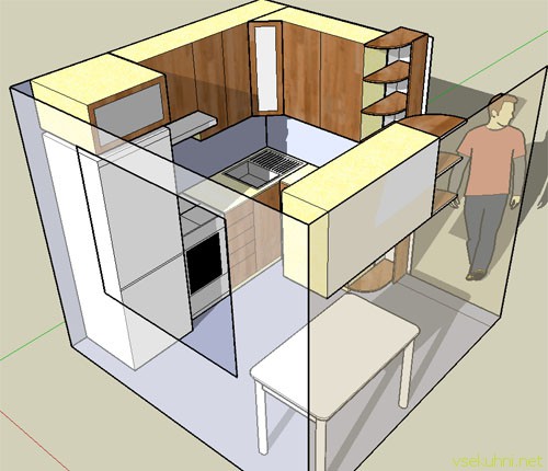 Схема дизайна маленькой кухни своими руками