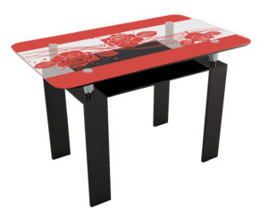Черно-красный стол в кухню