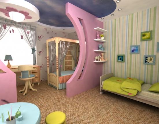 Интересные идеи дизайна детской комнаты для разнополых детей