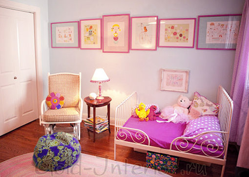 Фиолетовые оттенки в детской комнате