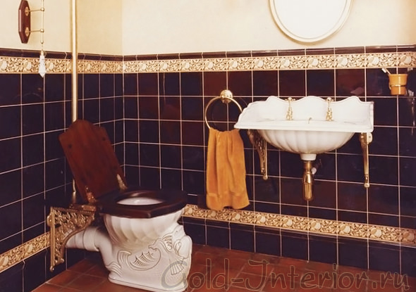 Стиль барокко в декорировании необычного туалета