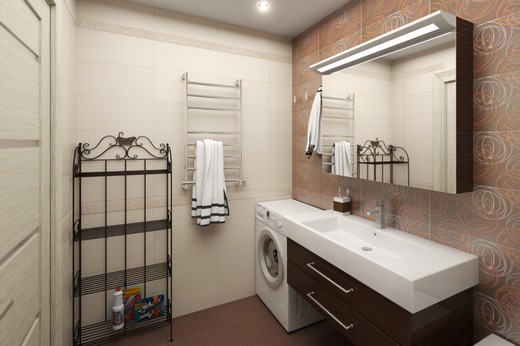 Дизайн проект 3-х комнатной квартиры 96 кв. м.. Ванная