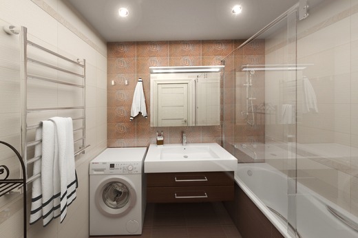 Дизайн проект 3-х комнатной квартиры 96 кв. м.. Ванная