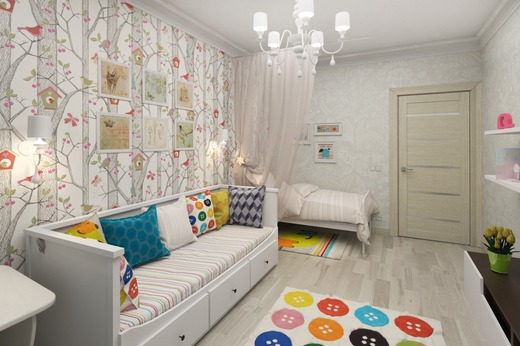 Дизайн проект 3-х комнатной квартиры 96 кв. м.. Детская