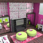 Цветной интерьер для маленькой комнаты подростка девочки