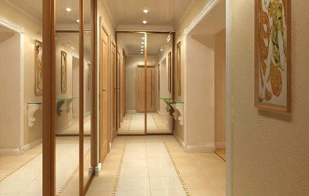 Дизайн шкафов для длинного и узкого коридора