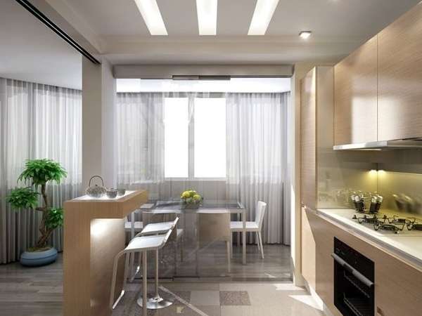 Современный интерьер столовой кухни в частном доме - идеи планировки