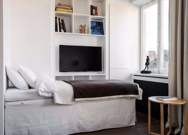 Дизайн маленькой квартиры студии 30 кв м в стиле минимализм