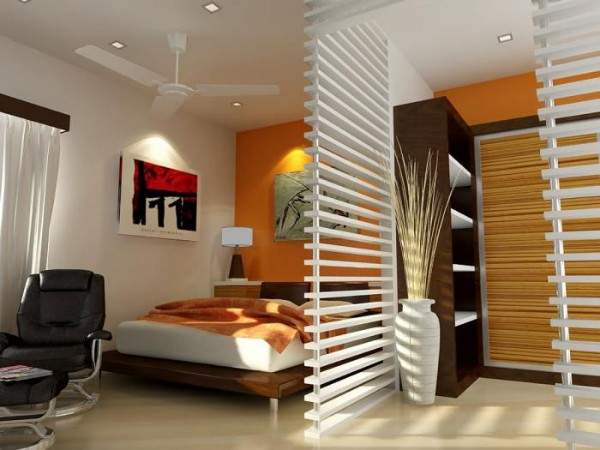 Дизайн однокомнатной квартиры - как отделить спальню перегородкой
