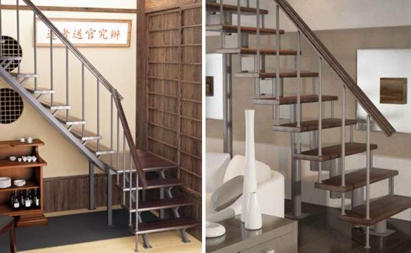 Маршевые лестницы в частном доме - фото из металла