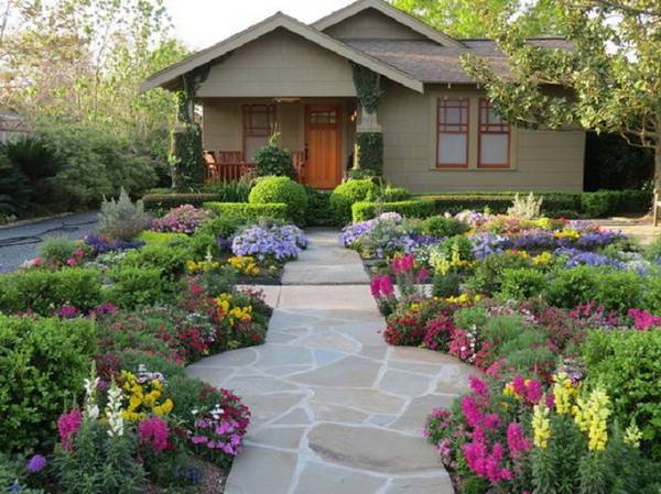 Ландшафтный дизайн двора частного дома — 30 фото и советы по оформлению