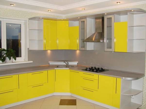 Дизайн кухни лимонного цвета ( реальные фото)