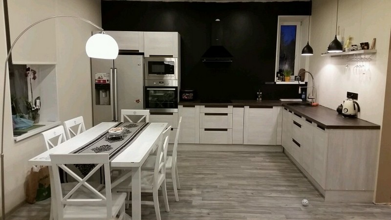 Дизайн кухни без верхних шкафов: фото примеры, особенности планировки