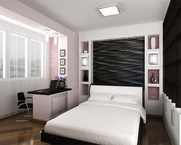 Сделать интерьер спальной комнаты изысканным и оригинальным вам помогут полки из гипсокартона
