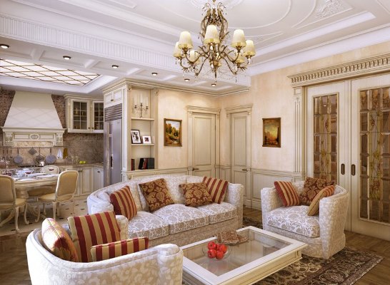 Правильно подобранный стиль для гостиной сделает комнату красивой, уютной и атмосферной