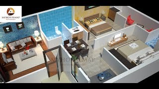 Indian small house interior design ideas | luxuries two bedroom hall kitchen 1000 sq ft