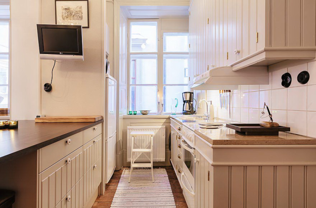 Кухня квартиры-студии в Стокгольме