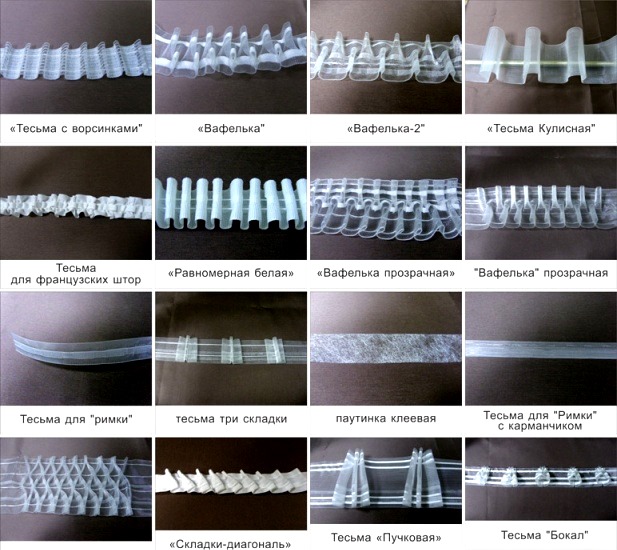 виды складок для штор