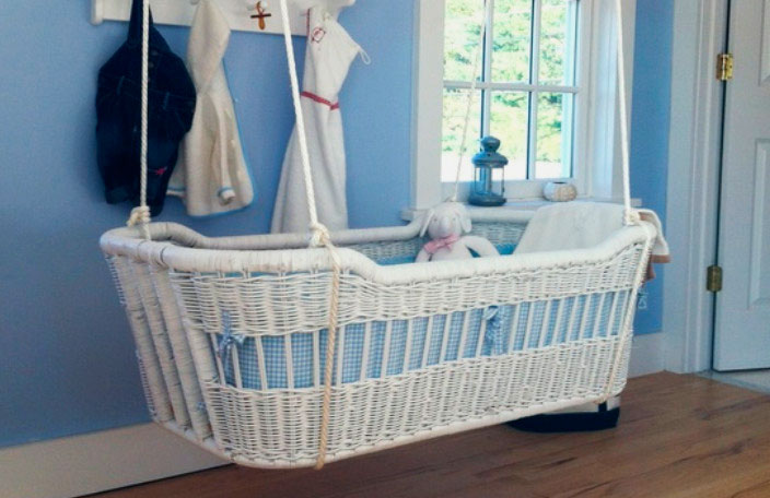 Подвесная плетеная кроватка для грудного ребенка