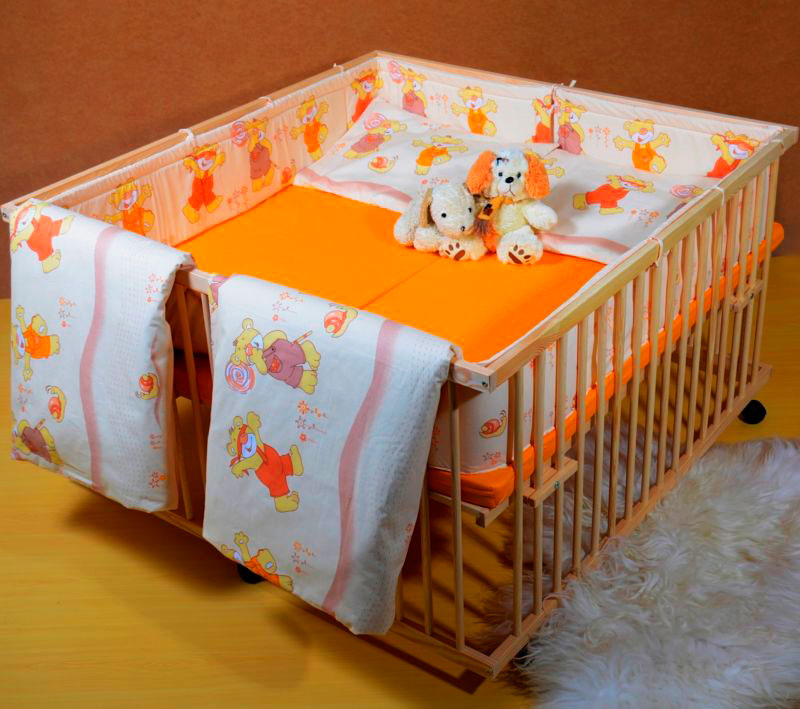 Детская кроватка для двойняшек с общим спальным местом
