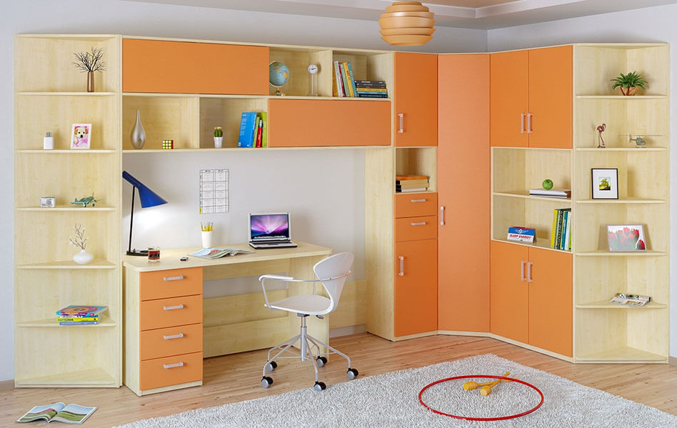 Угловой мебельный комплекс в детскую комнату