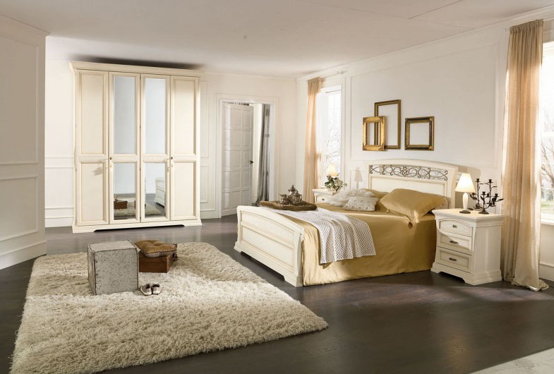 Интерьер и мебель белого цвета для спальни