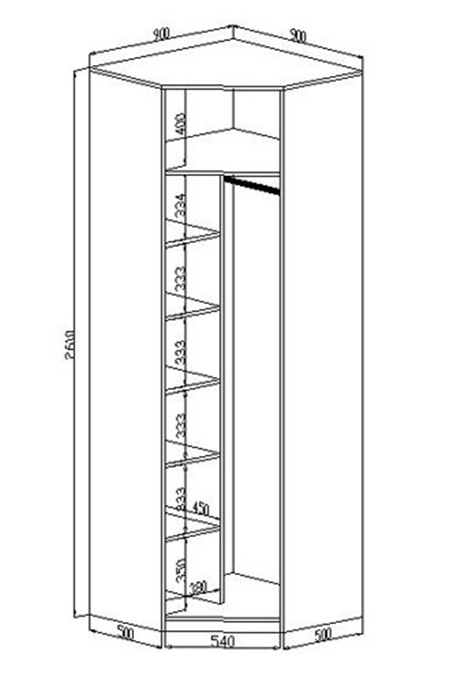 Схема углового шкафа
