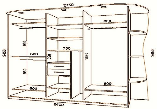 Большой шкаф с размерами