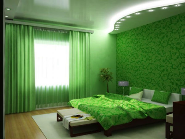 Обои для спальни зеленого цвета справляются с умственным перенапряжением