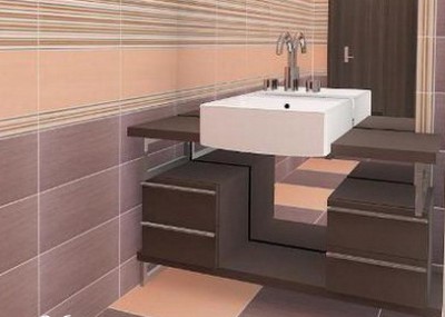 Серо-коричневый цвет в интерьере ванной