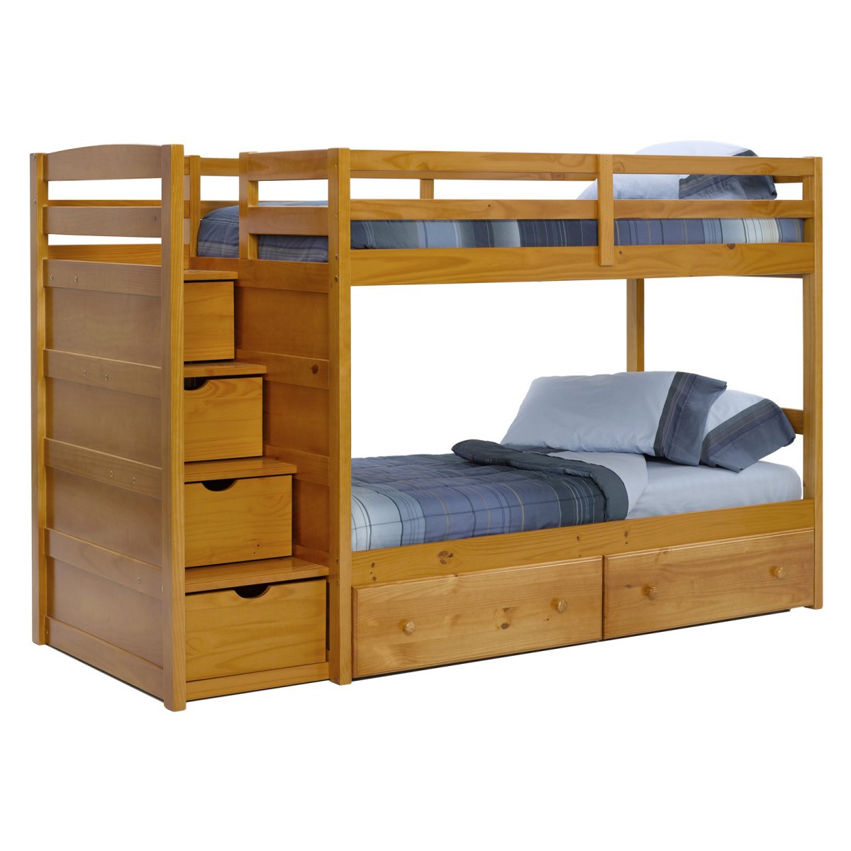 Деревянная двухъярусная кровать для детской комнаты