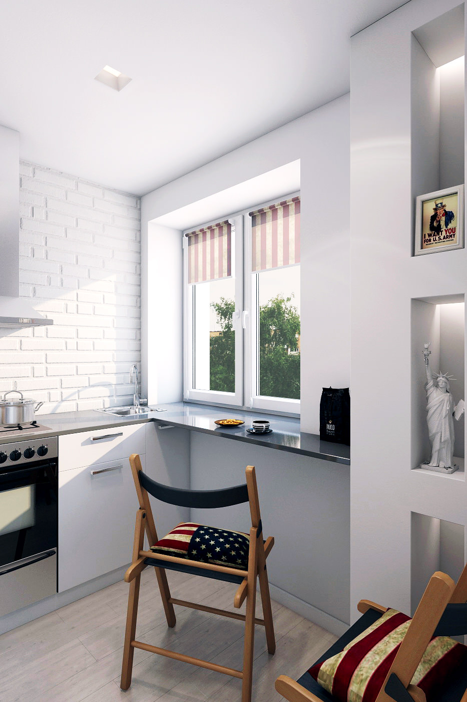 Кухня в дизайне двухкомнатной квартиры