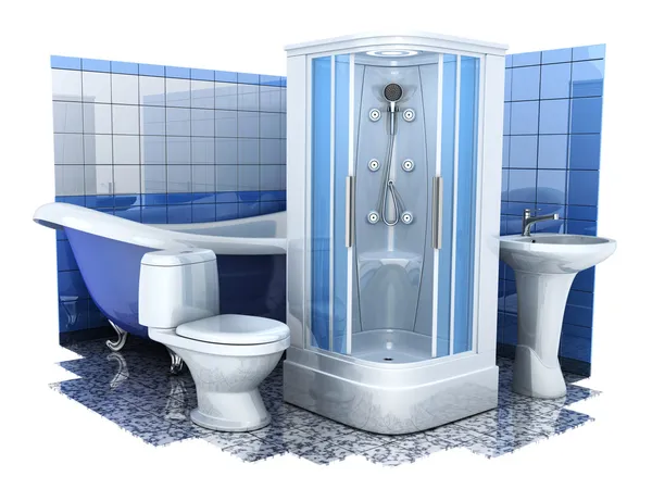 Оборудование ванной комнаты 3d — стоковое фото