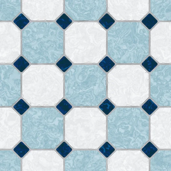 Голубая и белая керамическая плитка кухня этаж - Бесшовные текстуры идеально подходит для 3d моделирования и рендеринга — стоковое фото