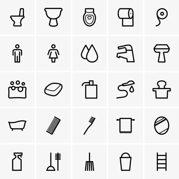 Символы ванной — стоковый вектор