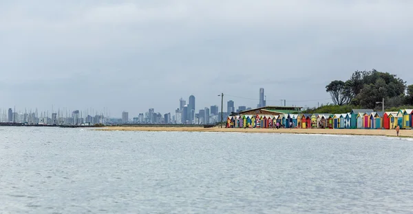 Брайтон Бей beachhouses — стоковое фото