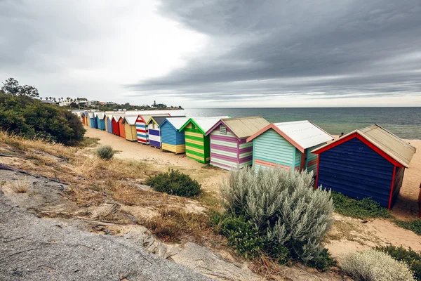 Брайтон Бей beachhouses — стоковое фото