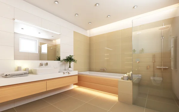 Светлая ванная комната с Кулоны — стоковое фото
