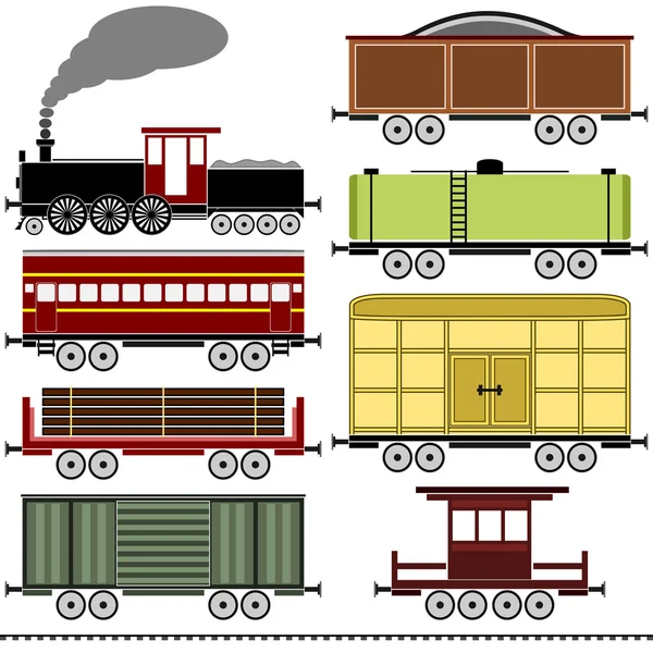 Паровой локомотив поезда — стоковый вектор