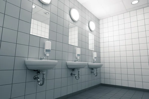 Пустая рука на чистых общественных туалетах — стоковое фото