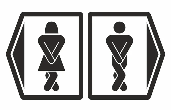 Мужчины и женщины туалет значки — стоковый вектор