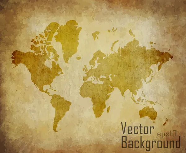 Карта мира с линиями трек в старинные картины — стоковый вектор