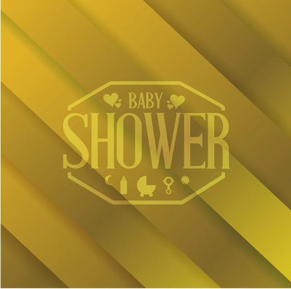 Baby душ знак на золотом фоне — стоковое фото