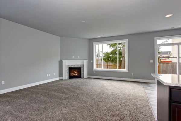 Современные и полностью серый интерьер дома — стоковое фото