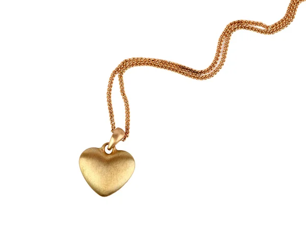 Золотое сердце кулон — стоковое фото